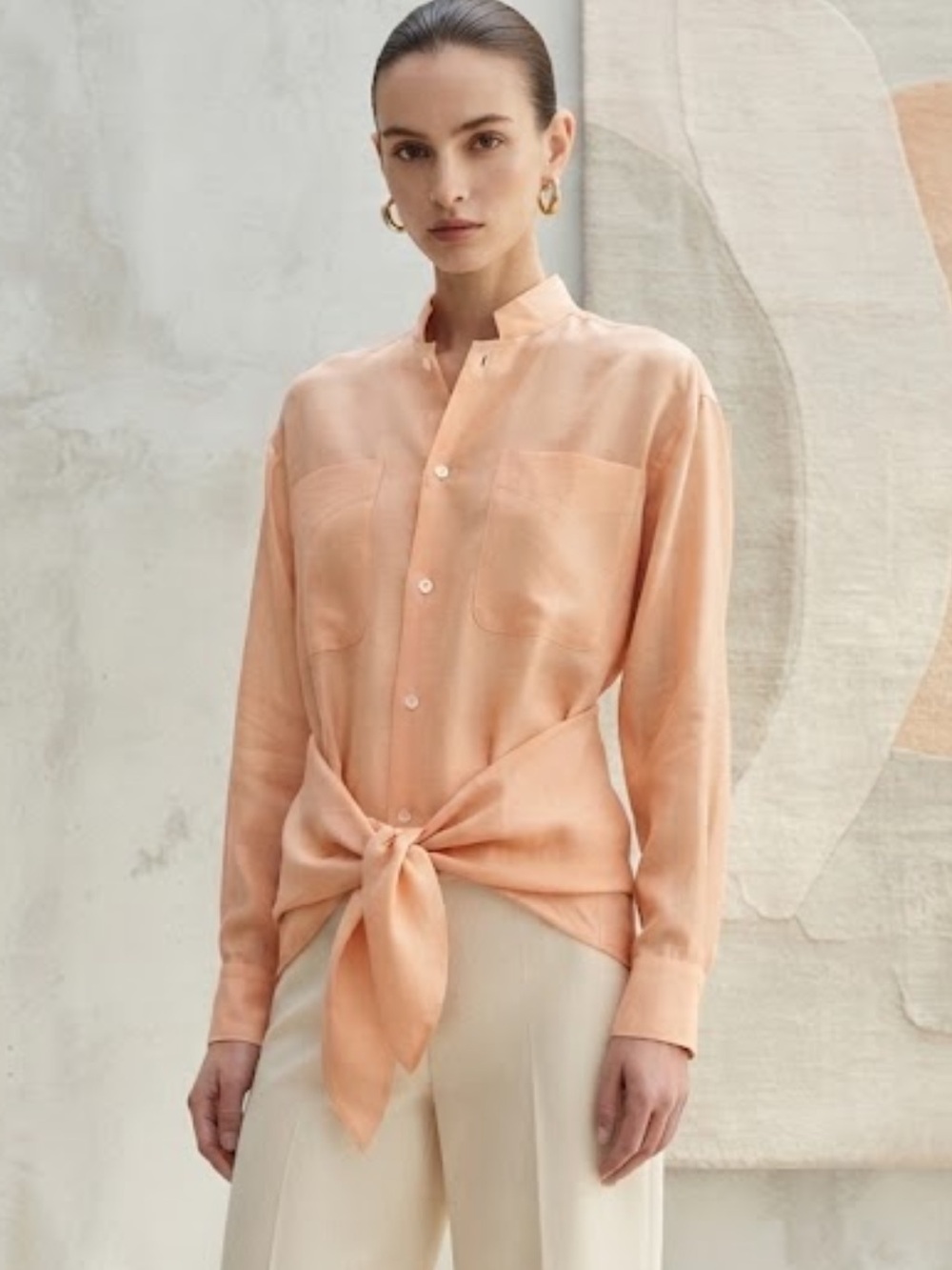 Vintage Claire Pearone Roberto Fabris Paris 100% Linen Blouse